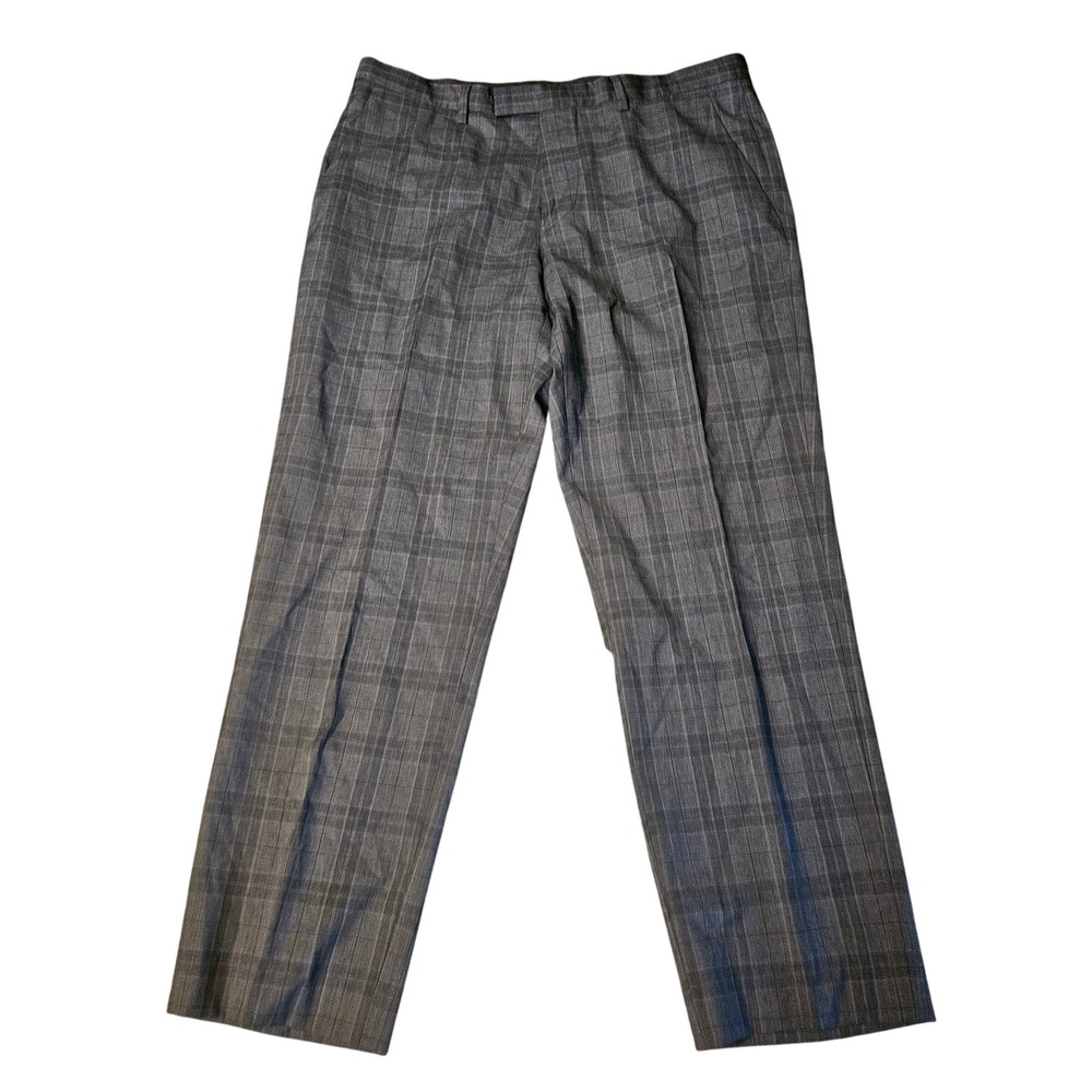 Hugo Boss Pants Mens 40S Gray Plaid The James Sharp2 Dress Trouser Classic
